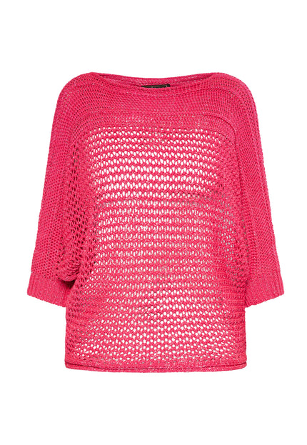 faina Damen weitmaschiger Strickpullover