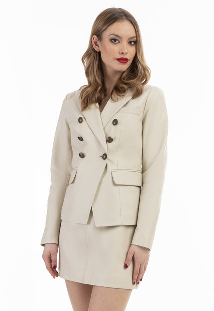 faina Women's Leather Blazer