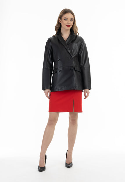 faina Women's Leather Blazer