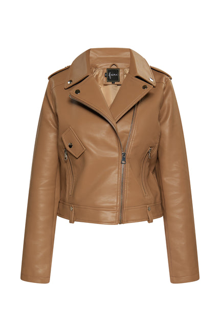 faina Women's Faux Leather Biker Jacket