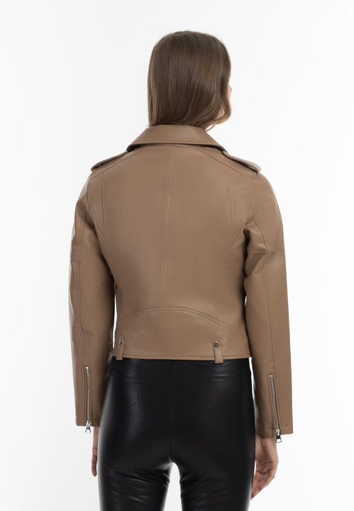 faina Damen Kunstleder Bikerjacke