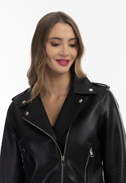 faina Women's Faux Leather Biker Jacket