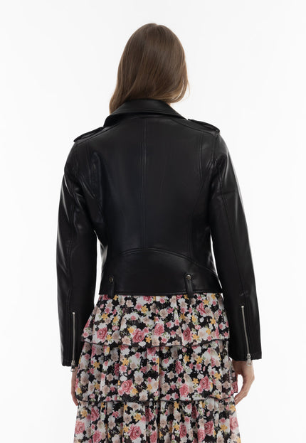 faina Women's Faux Leather Biker Jacket