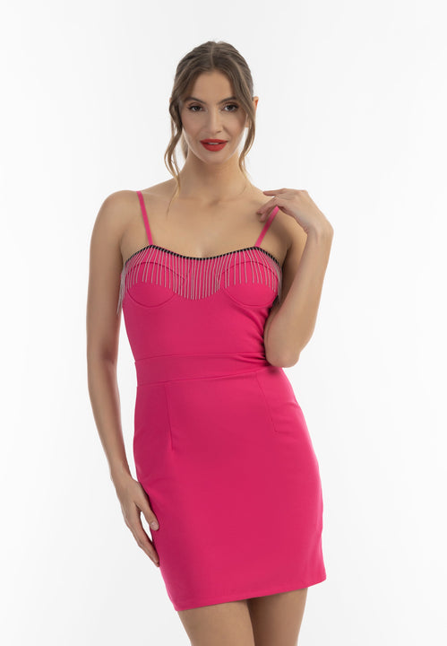 faina Women's Mini Dress With Pearl Necklaces