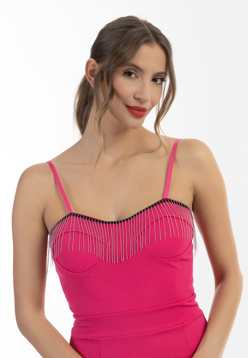 faina Women's Mini Dress With Pearl Necklaces