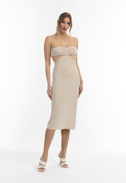 faina Damen Midi Kleid mit Ausschnitten