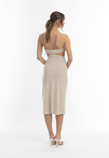 faina Damen Midi Kleid mit Ausschnitten