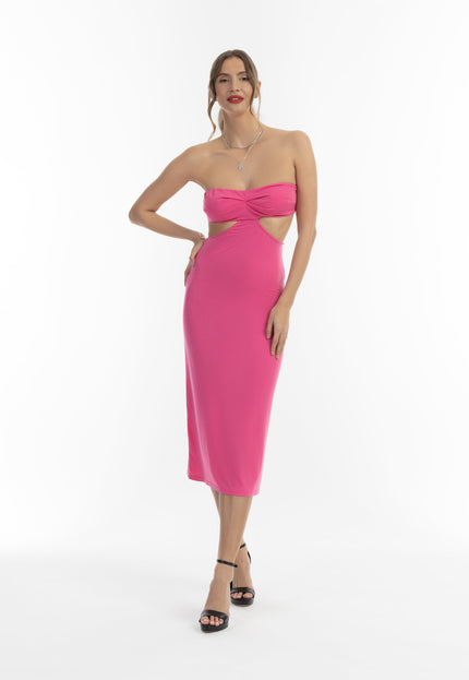 faina Damen Midi Kleid mit Ausschnitten