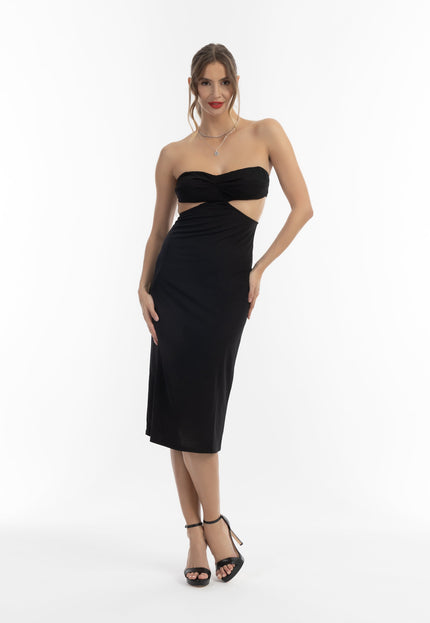 faina Damen Midi Kleid mit Ausschnitten