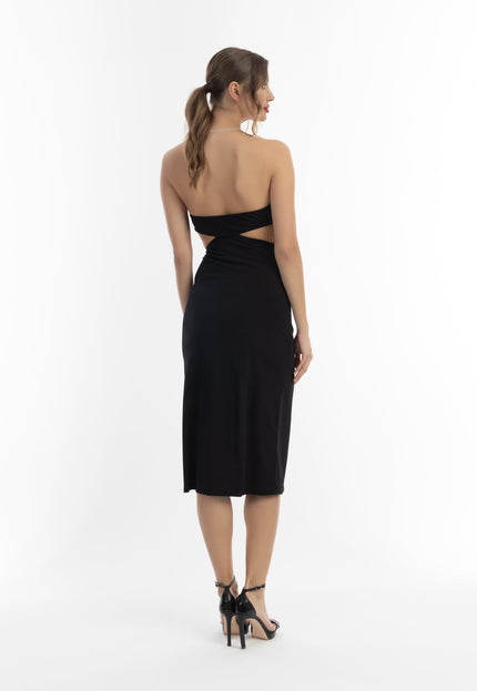 faina Damen Midi Kleid mit Ausschnitten