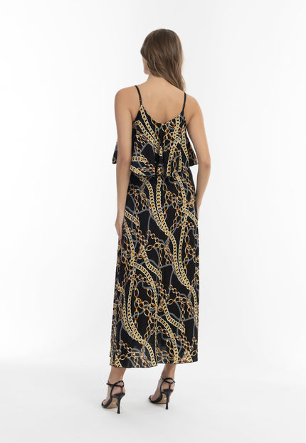 faina Damen Maxi Kleid mit Allover-Print