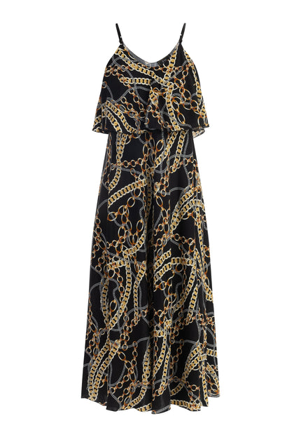 faina Damen Maxi Kleid mit Allover-Print