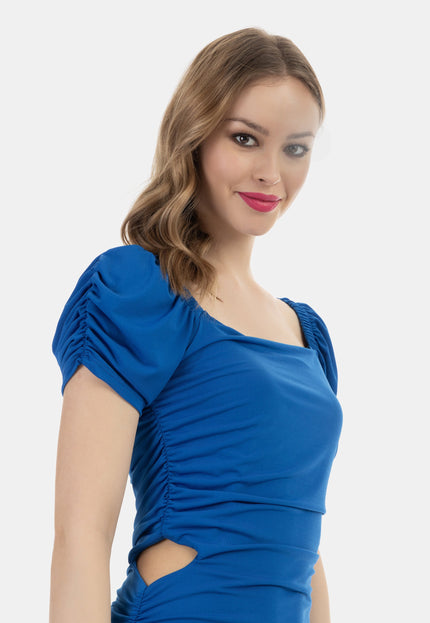 faina Damen Mini Kurzarm Kleid