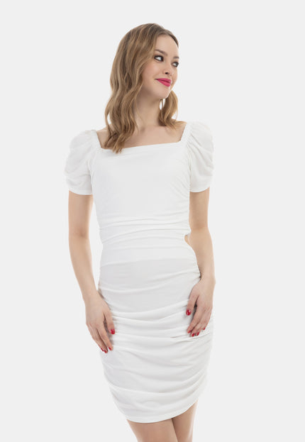 faina Damen Mini Kurzarm Kleid