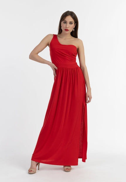 faina Damen Ein-Schulter Maxi Kleid