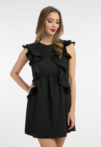 faina Damen Mini Kleid mit Rüschen