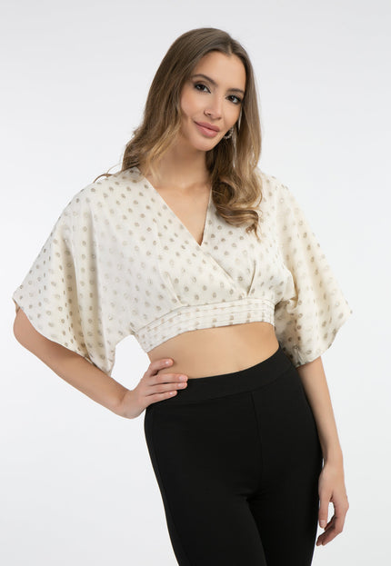 faina Damen Cropped Bluse Top