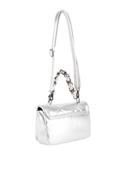 faina Damen Schultertasche im Metallic-Look