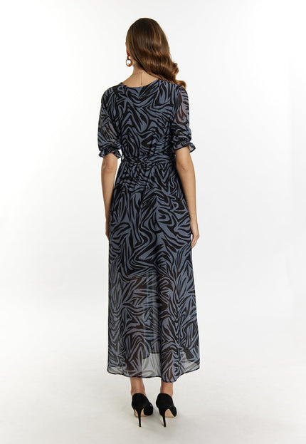 faina Damen Zebra-Print Maxi Kleid