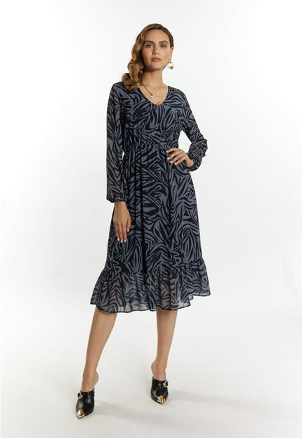 faina Damen Zebra-Print Kleid