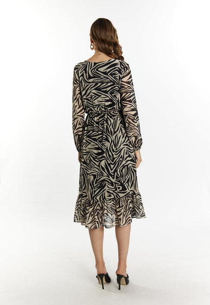 faina Damen Zebra-Print Kleid