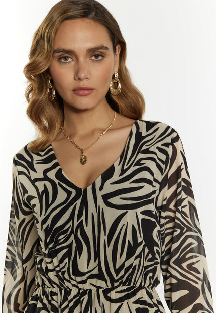 faina Damen Zebra-Print Kleid