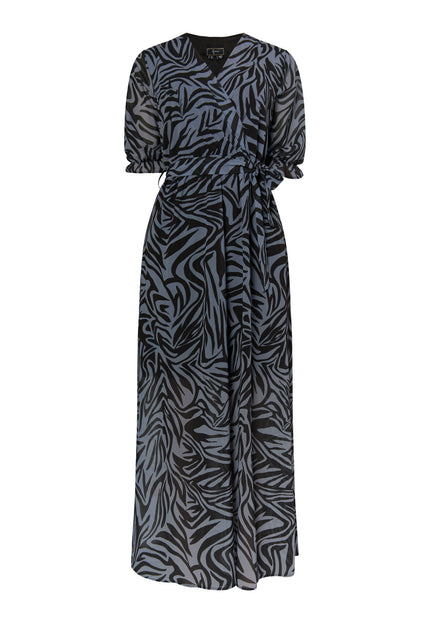 faina Damen Zebra-Print Maxi Kleid