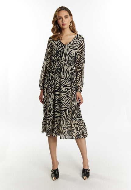 faina Damen Zebra-Print Kleid