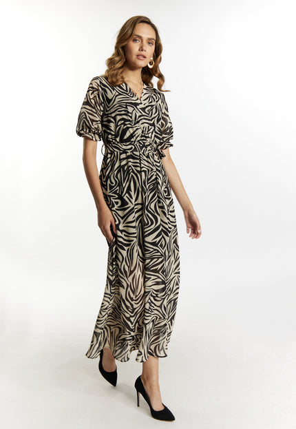 faina Damen Zebra-Print Kleid