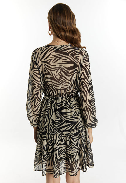 faina Damen Zebra-Print Kleid