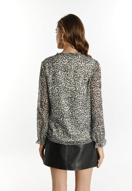 faina Damen Leo-Print Bluse