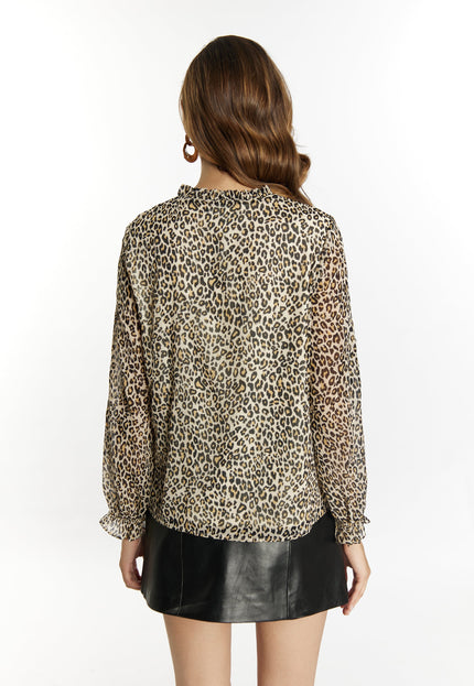 faina Damen Leo-Print Bluse