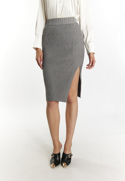 faina Damen Strickrock mit Strass
