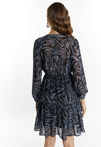 faina Damen Zebra-Print Kleid