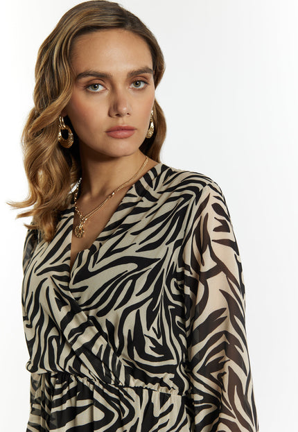 faina Damen Zebra-Print Kleid