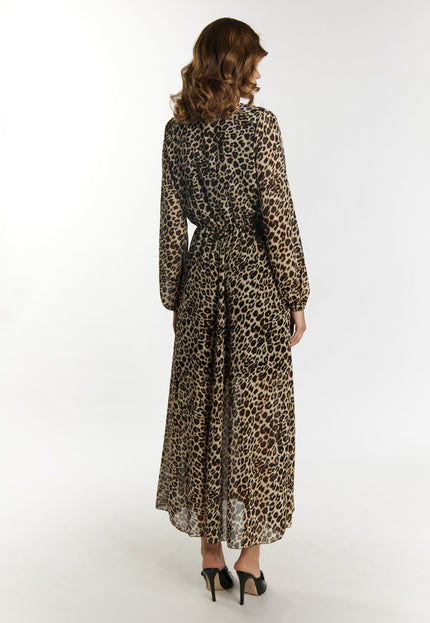 faina Women's Maxi Dress With Leopard Print