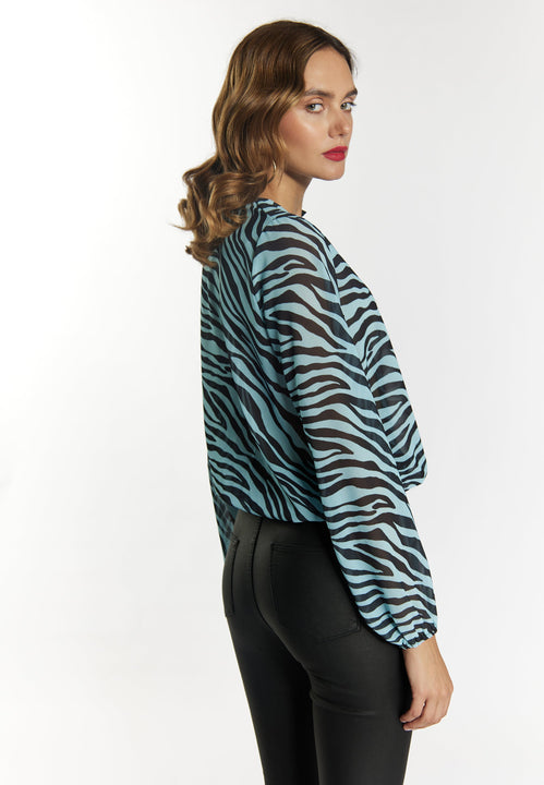 faina Damenbluse mit Zebra-Print