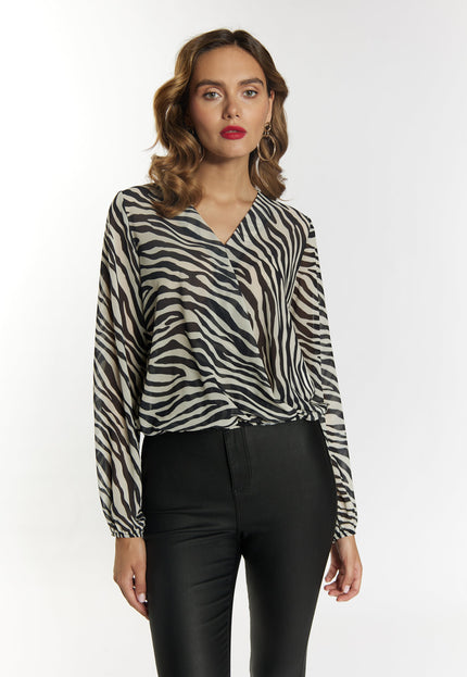 faina Damenbluse mit Zebra-Print