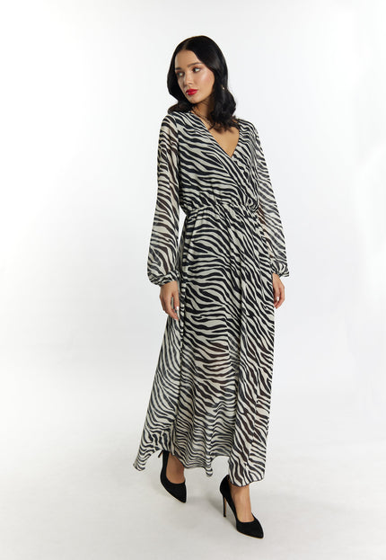 faina Damen Zebra-Print Kleid