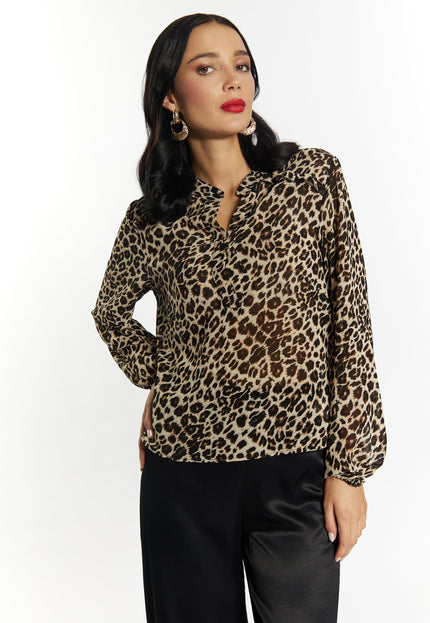 faina Damen Leo-Print Bluse