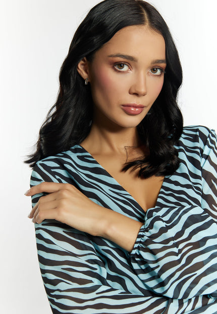 faina Damen Zebra-Print Kleid