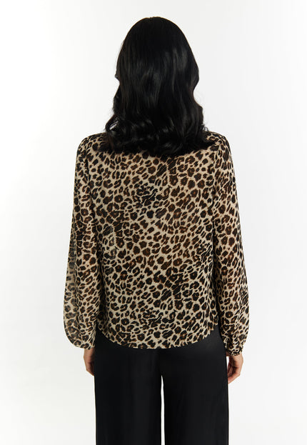 faina Damen Leo-Print Bluse