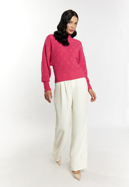 faina Women's Knitted Sweater With Pearl