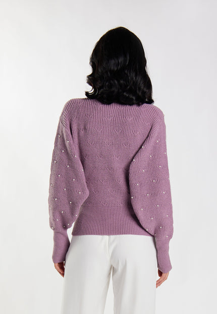 faina Women's Knitted Sweater With Pearl