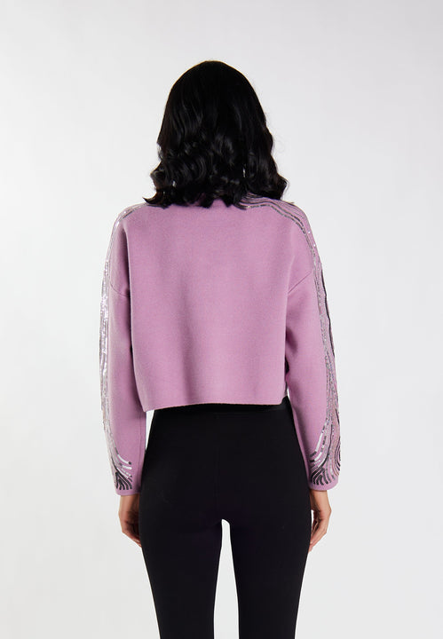 faina Damski Sweter Dzianinowy z Cekinami