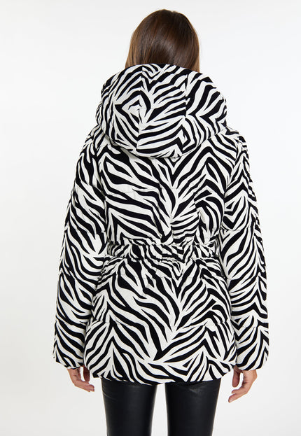 faina Damen Zebra-Print Steppjacke