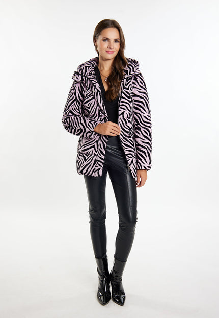 faina Damen Zebra-Print Steppjacke