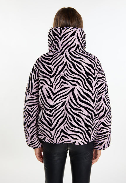 faina Damen Zebra-Print Steppjacke