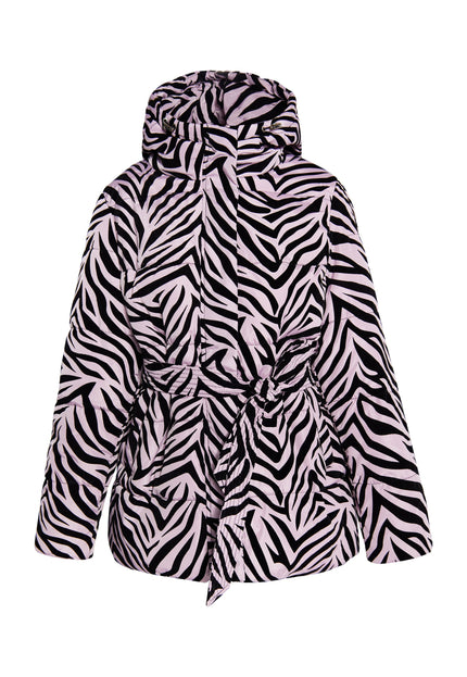 faina Damen Zebra-Print Steppjacke