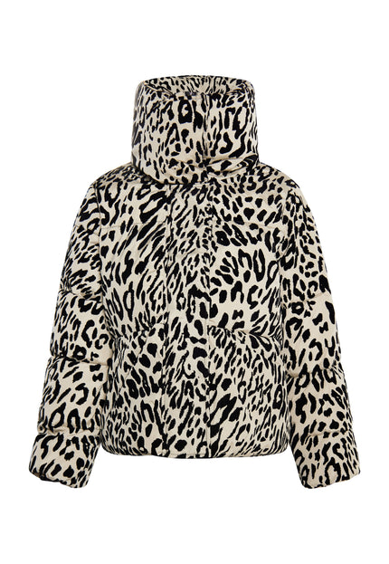 faina Damen Steppjacke mit Leopardenmuster